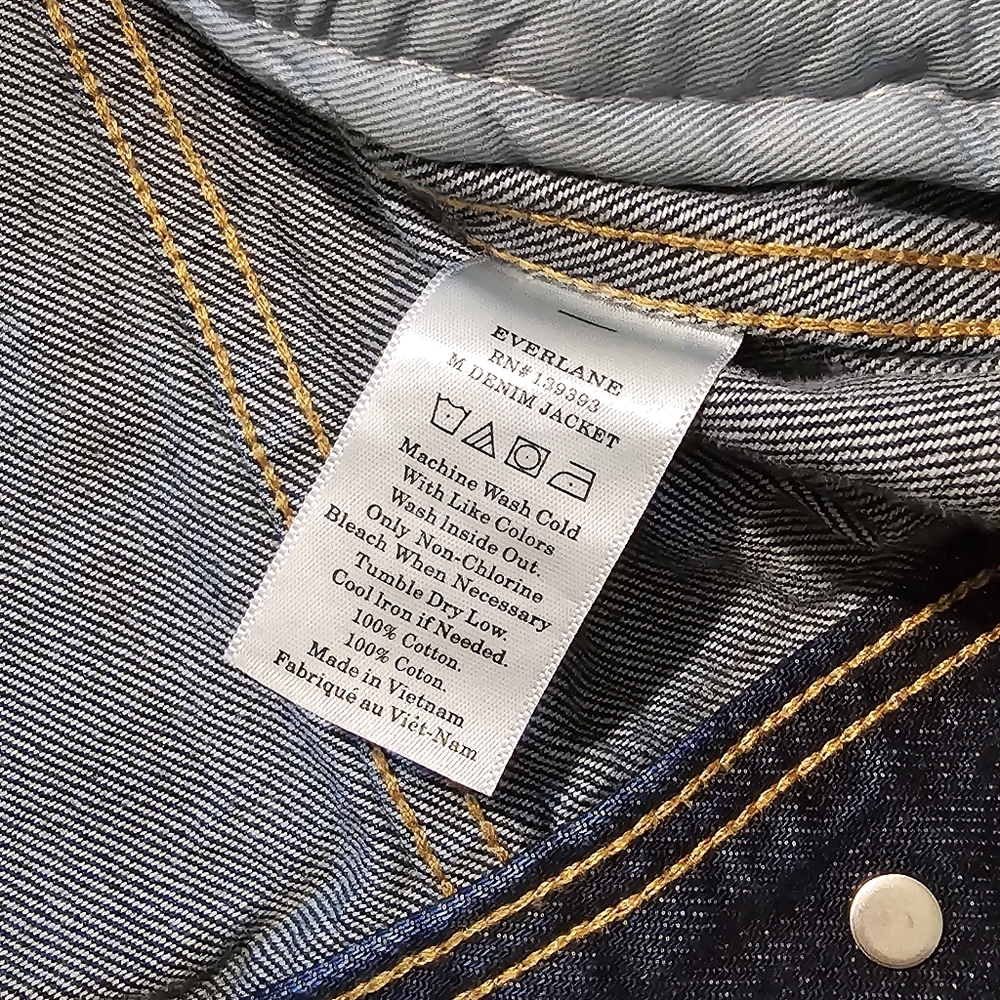 Everlane Mens Dark Wash Denim Jacket Sz‎ S EUC - Picture 2 of 6